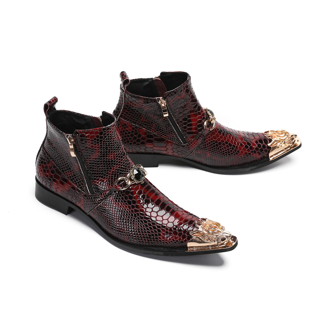 Mens Fashion Dress - fashion metal pointed toe real leather