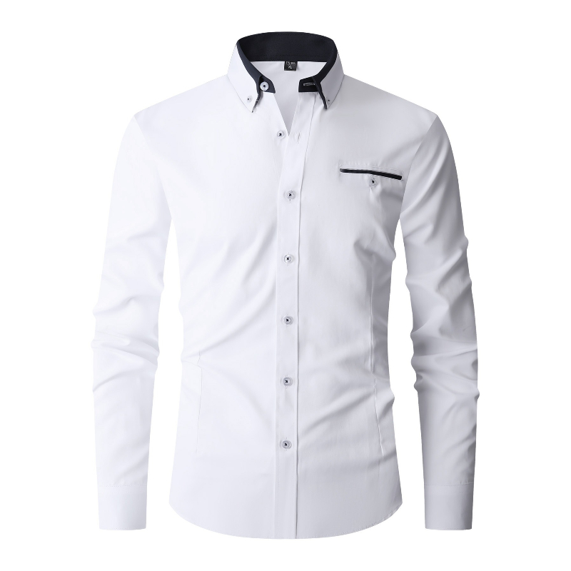 Mens Fashion Dress - Men Formal Shirt Long Sleeve Office