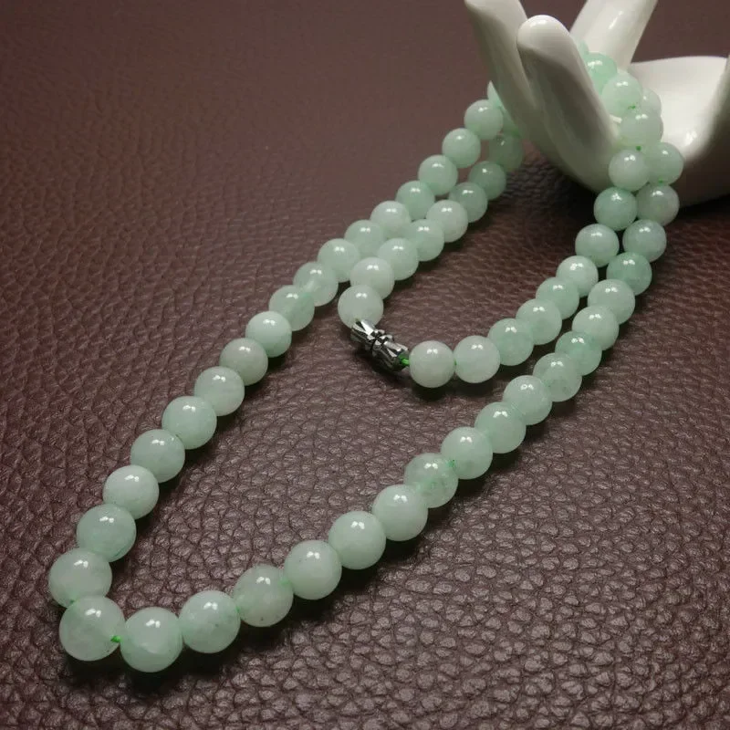 Men'S Fashion Usa - 8-10mm Green A Emerald Beads Necklace