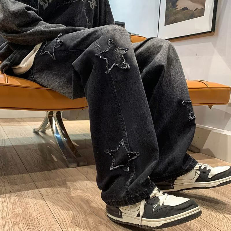 New Men's Star Embroidered Fas - Men'S Fashion With Baggy Jeans 评论和价格