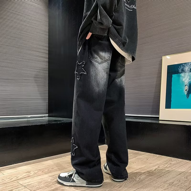 New Men's Star Embroidered Fas - Men'S Fashion With Baggy Jeans 评论和价格