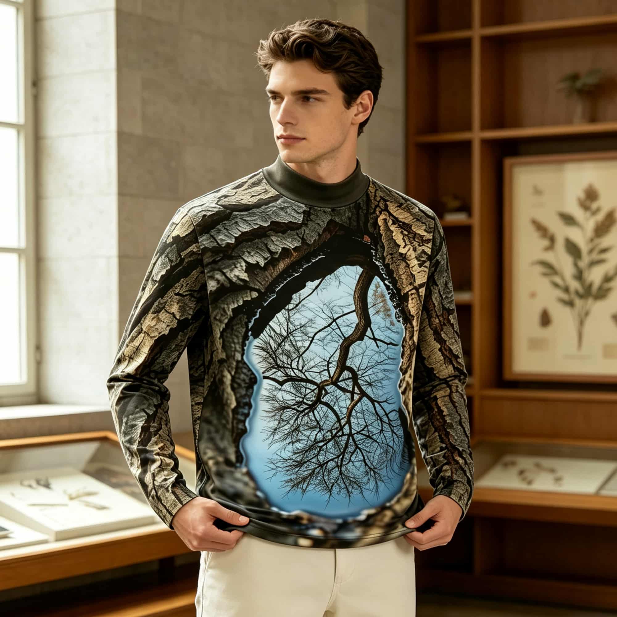 Forest‑Inspired Mock Neck Long - Men'S Fashion Usa 评论和价格