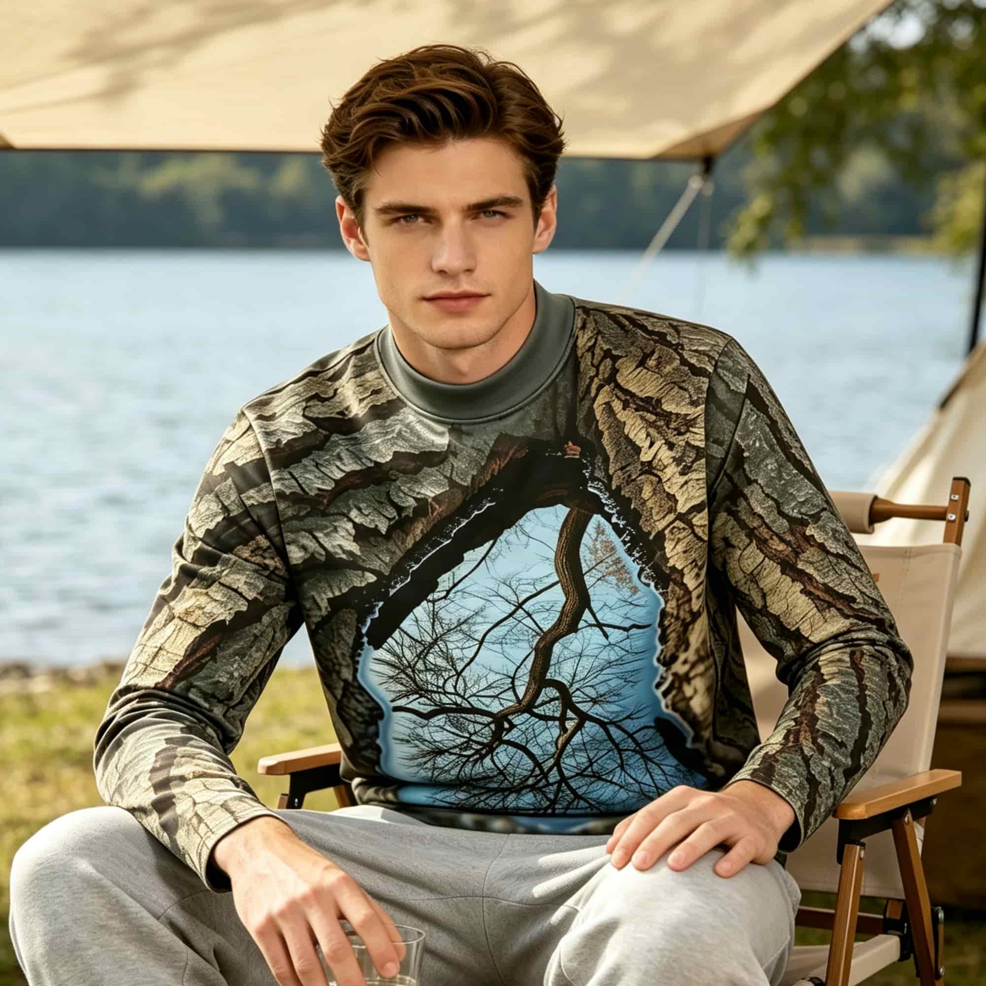 Forest‑Inspired Mock Neck Long - Men'S Fashion Usa 评论和价格