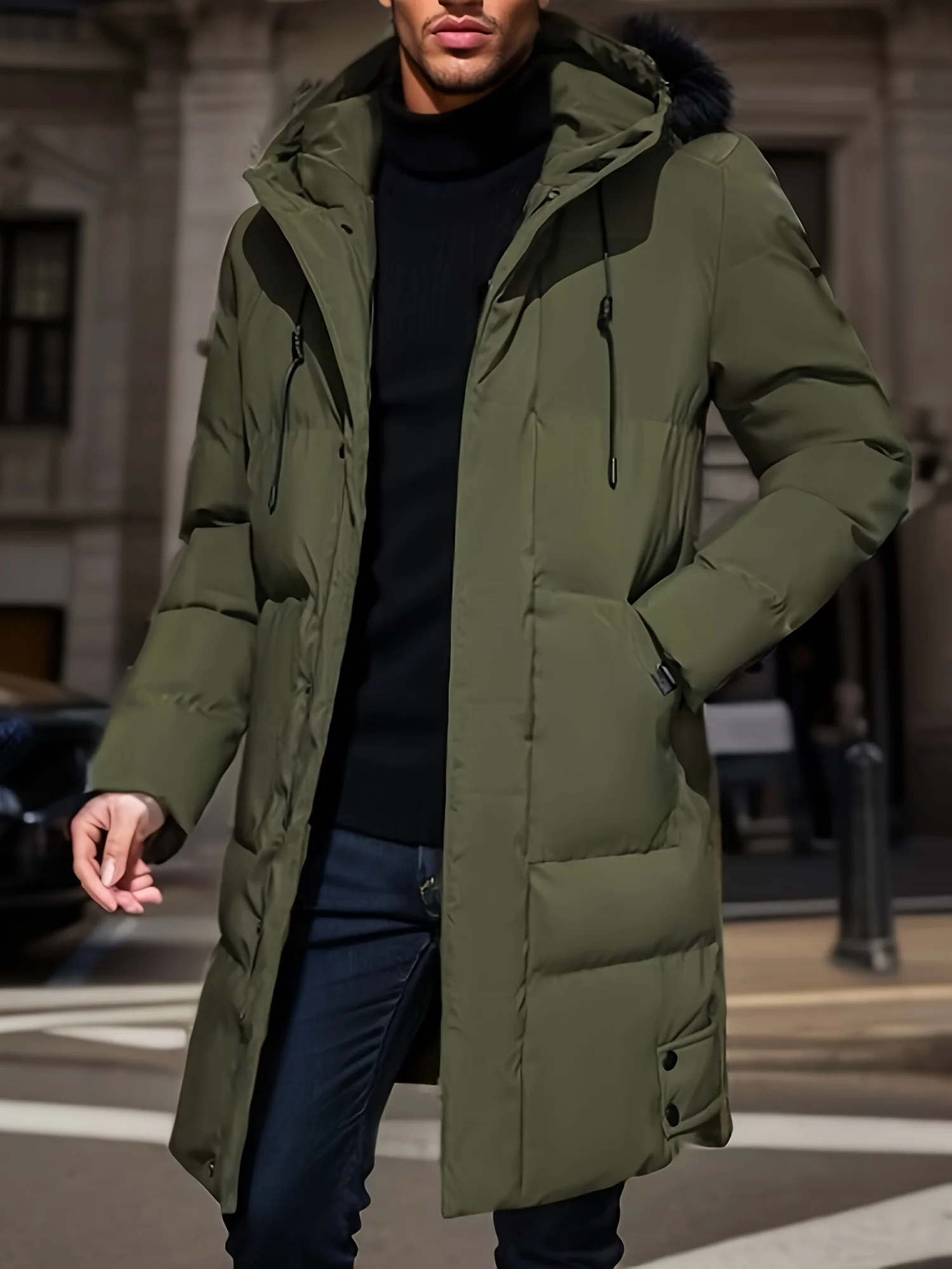 2026 Warm Hooded Mid-length Ja - Windbreaker Men Zip 评论和价格