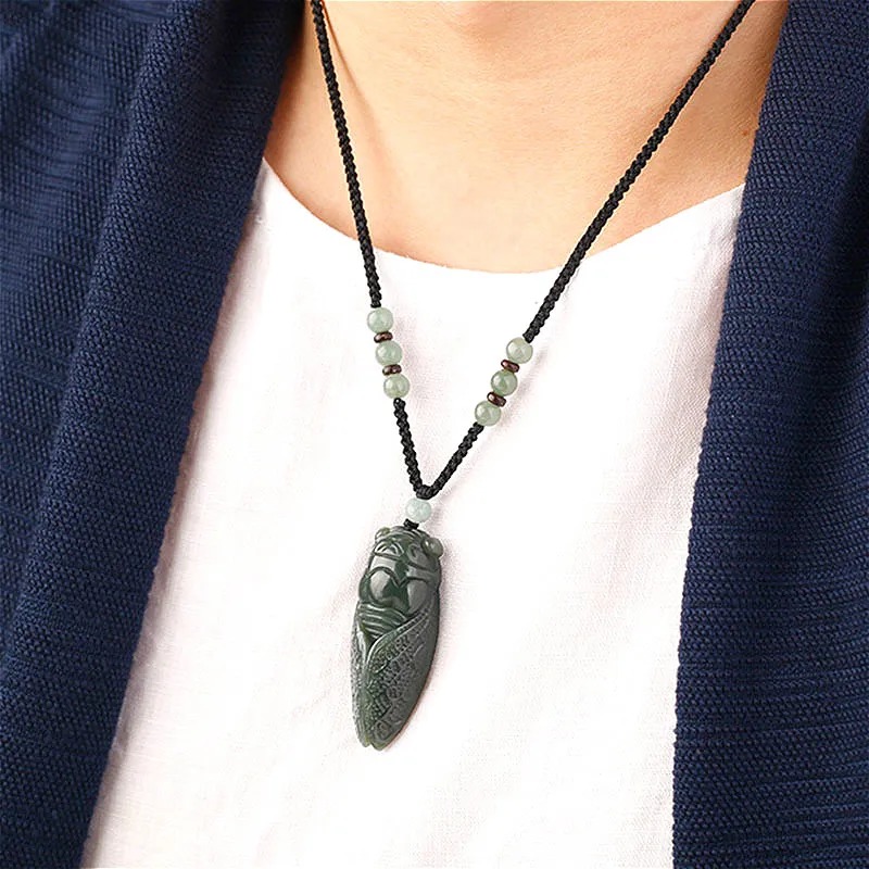 Natural Hetian Jade Cicada Pen - Men'S Fashion Accessories 评论和价格