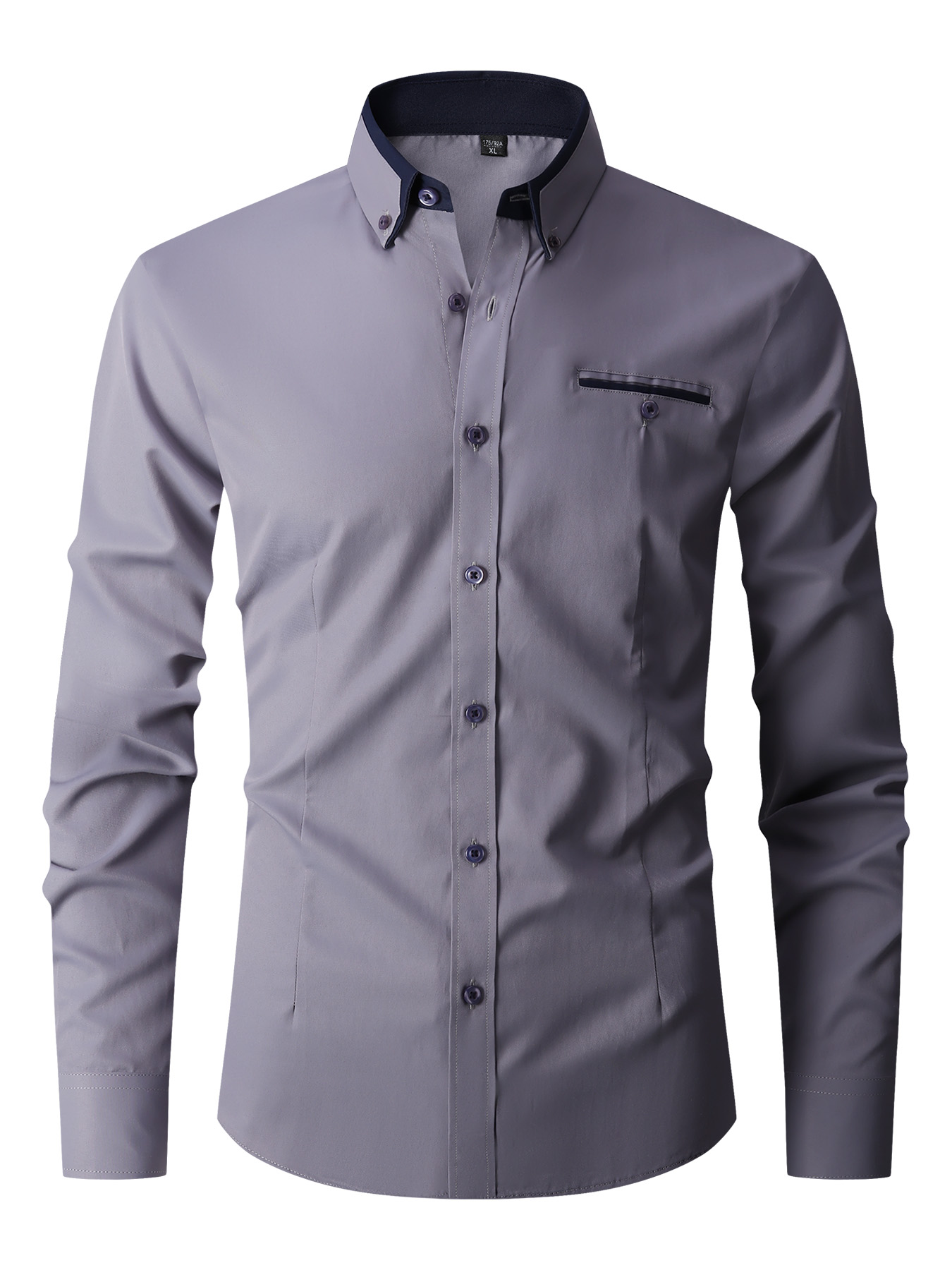 Men Formal Shirt Long Sleeve O - Mens Fashion Dress 评论和价格