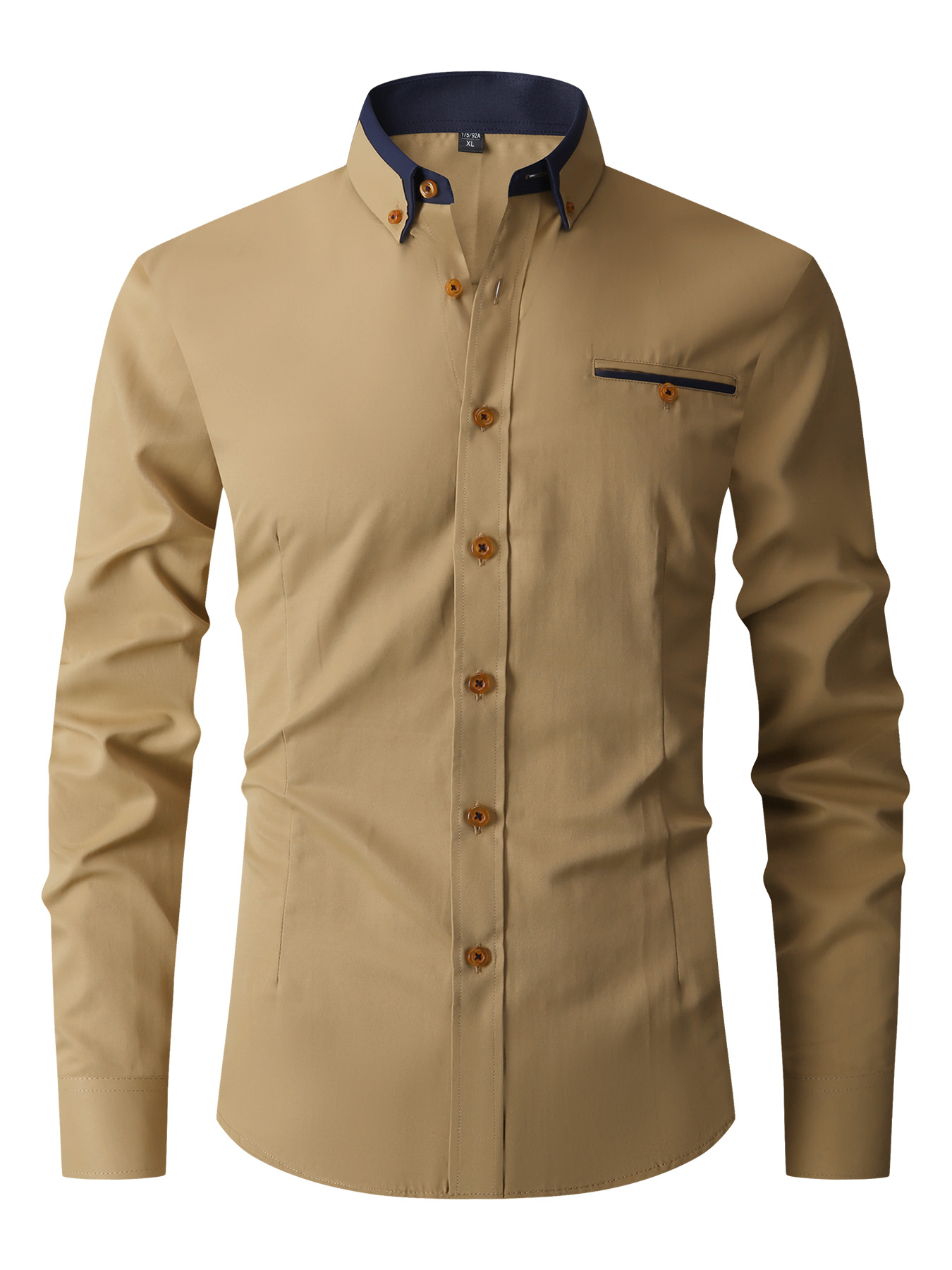 Men Formal Shirt Long Sleeve O - Mens Fashion Dress 评论和价格