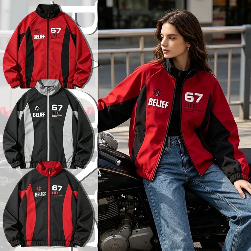 Casual Racing Style Jacket Men - Windbreaker Men Zip 评论和价格