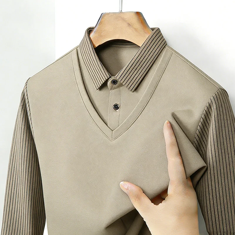 Men's Fake Two Piece Shirt Col - Queer Men'S Fashion 评论和价格