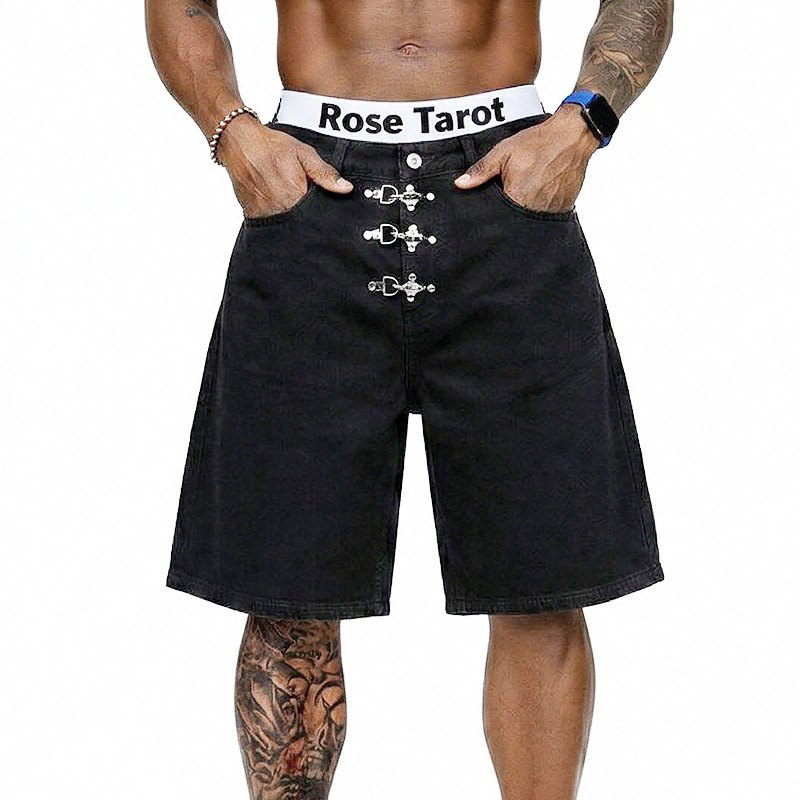 Metal Buckle Short Baggy Jeans - Men'S Fashion With Baggy Jeans 评论和价格