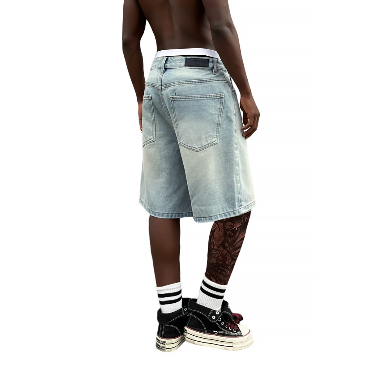 Metal Buckle Short Baggy Jeans - Men'S Fashion With Baggy Jeans 评论和价格