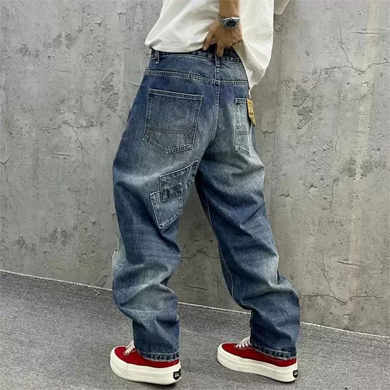 Brand Splicing Jeans Autumn Fa - Men'S Fashion With Baggy Jeans 评论和价格