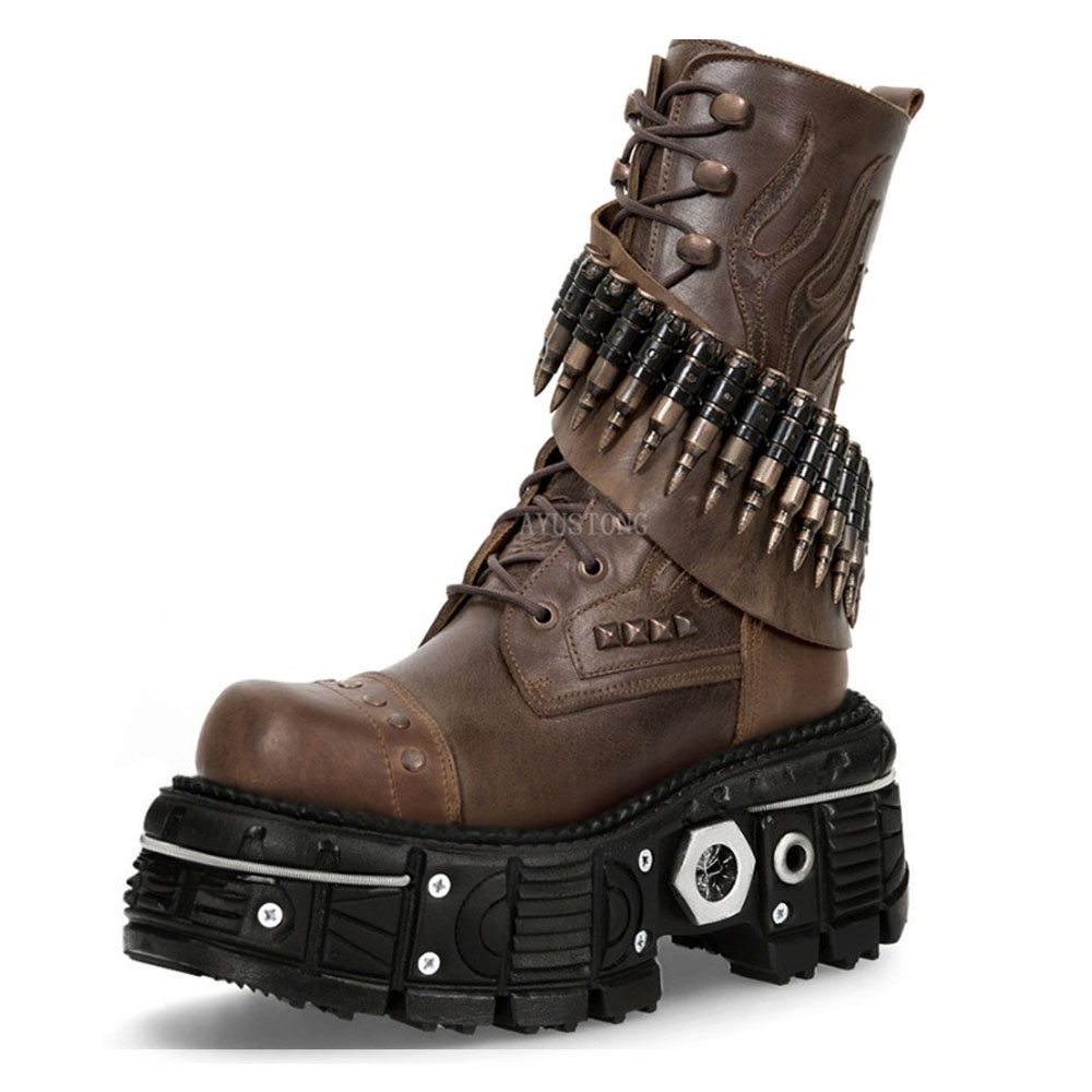 Fashion New Thick Sole Rivet B - Mens Fashion Combat Boots 评论和价格