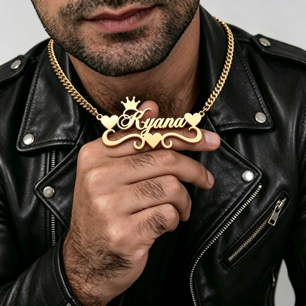 Customized big Personalized Na - Men'S Fashion Gold Chain 评论和价格