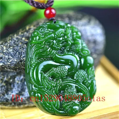 Natural Green Chinese Jade Dra - Men'S Fashion Accessories 评论和价格