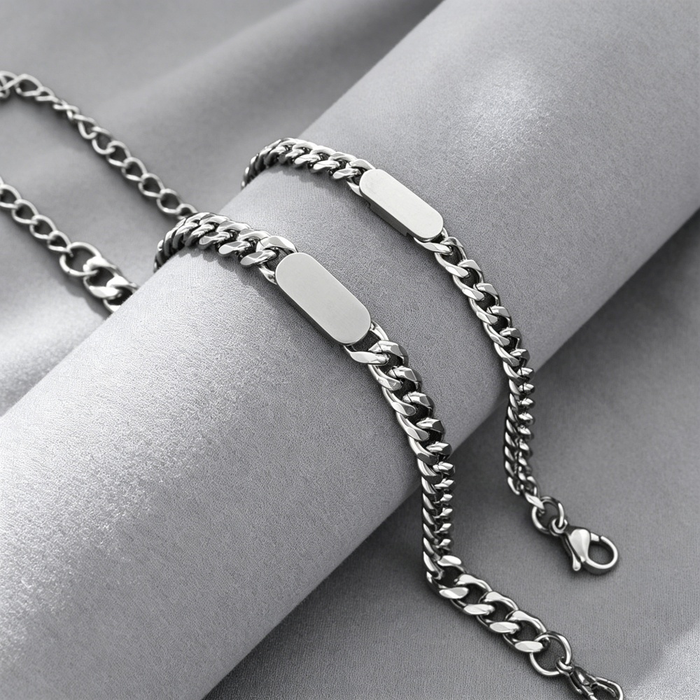 Engraved Name Customized Coupl - Men'S Fashion Gold Chain 评论和价格