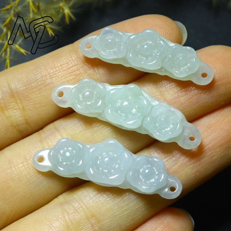 1pc Natural Jadeite Emerald Fl - Men'S Fashion Accessories 评论和价格
