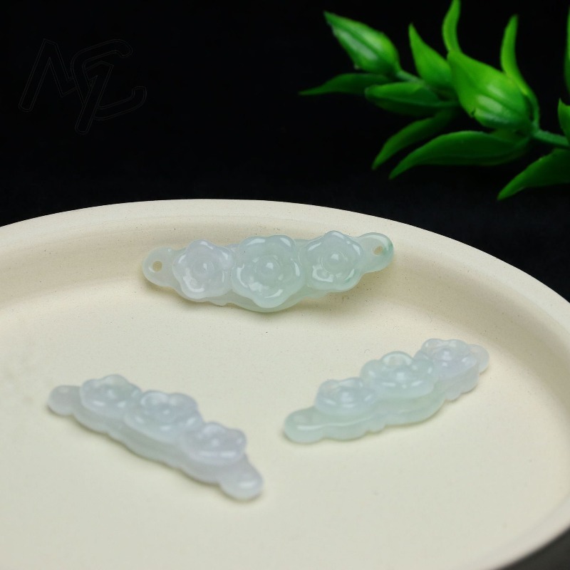 1pc Natural Jadeite Emerald Fl - Men'S Fashion Accessories 评论和价格