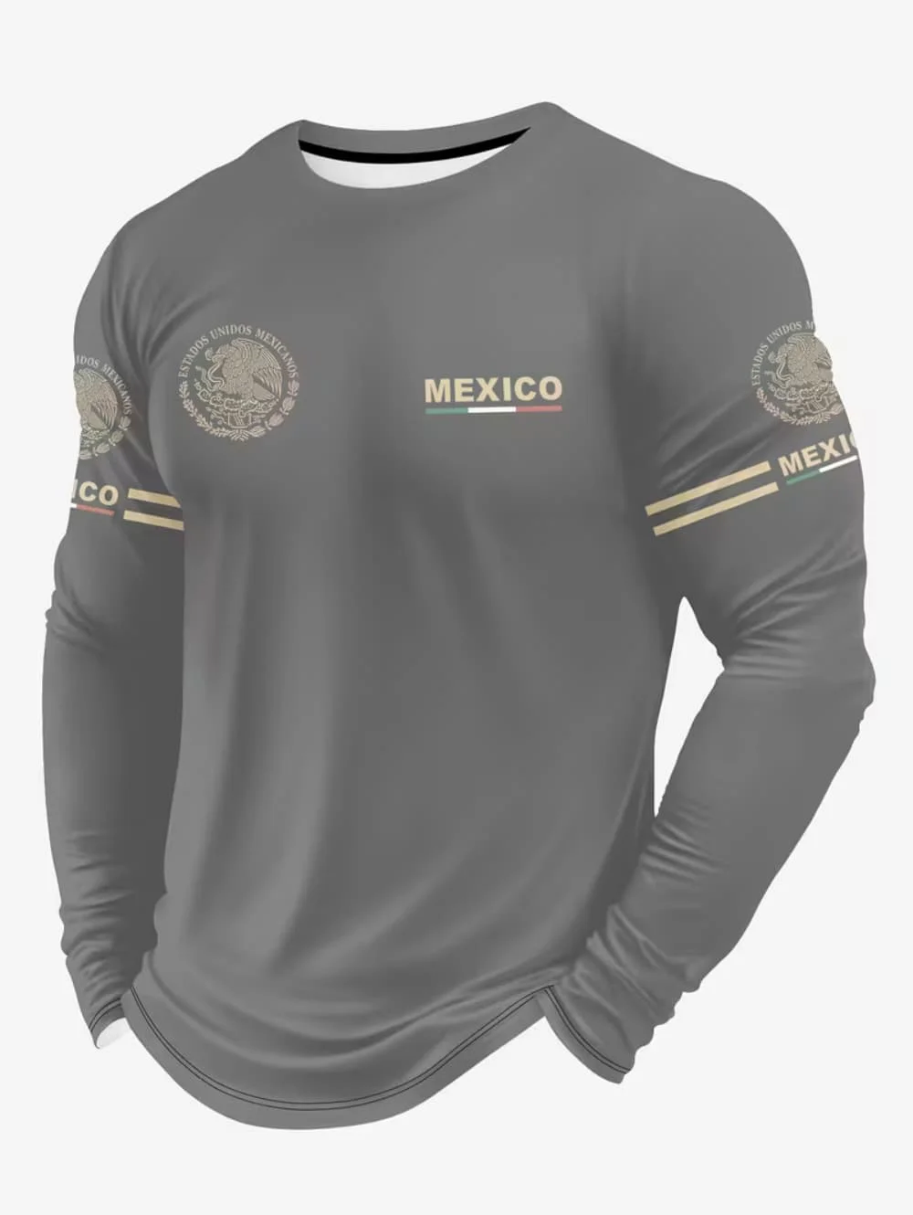 Men's Mexico Eagle Print T‑Shi - Queer Men'S Fashion 评论和价格