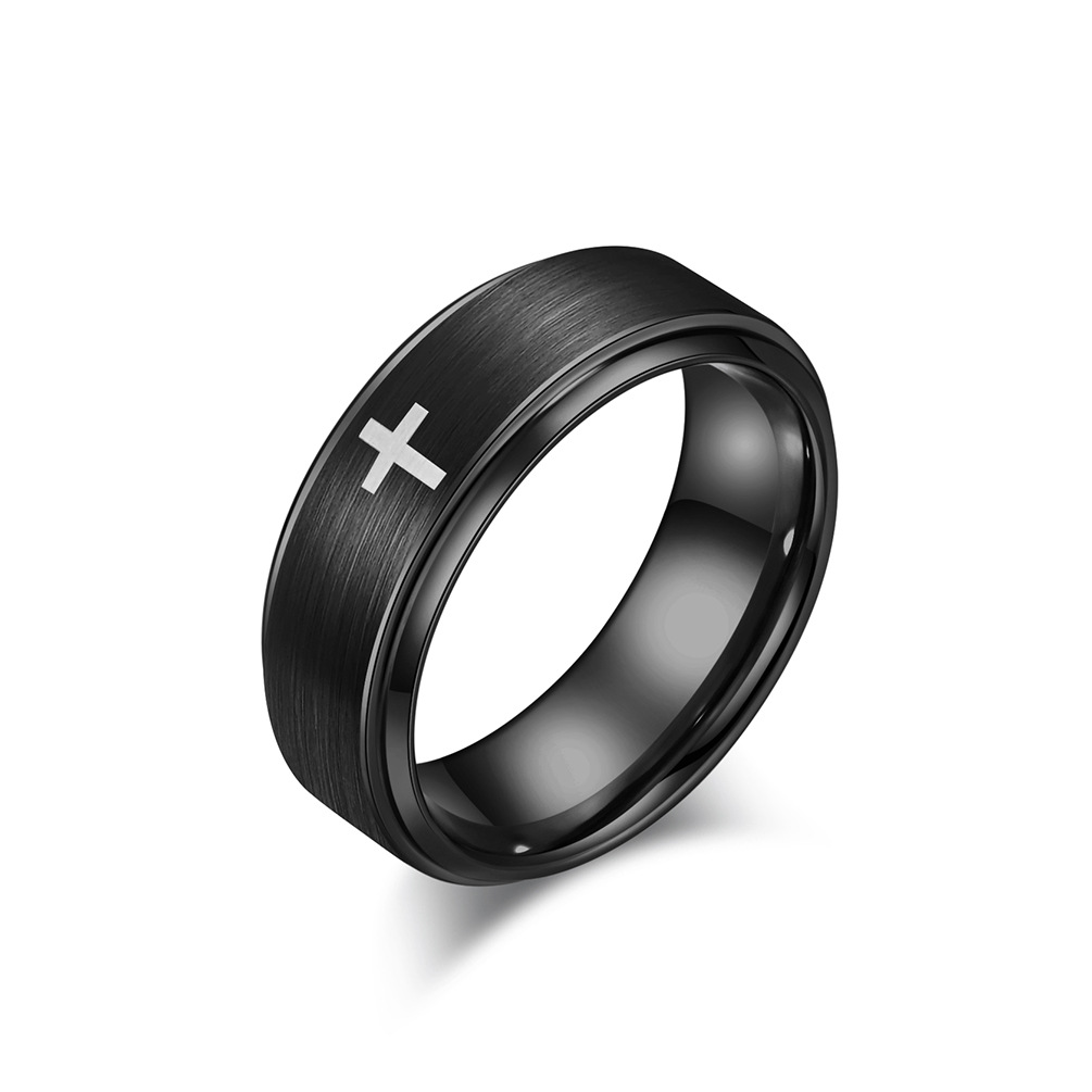 8mm Cross Ring for Men, Tungst - Men'S Fashion Easter 评论和价格