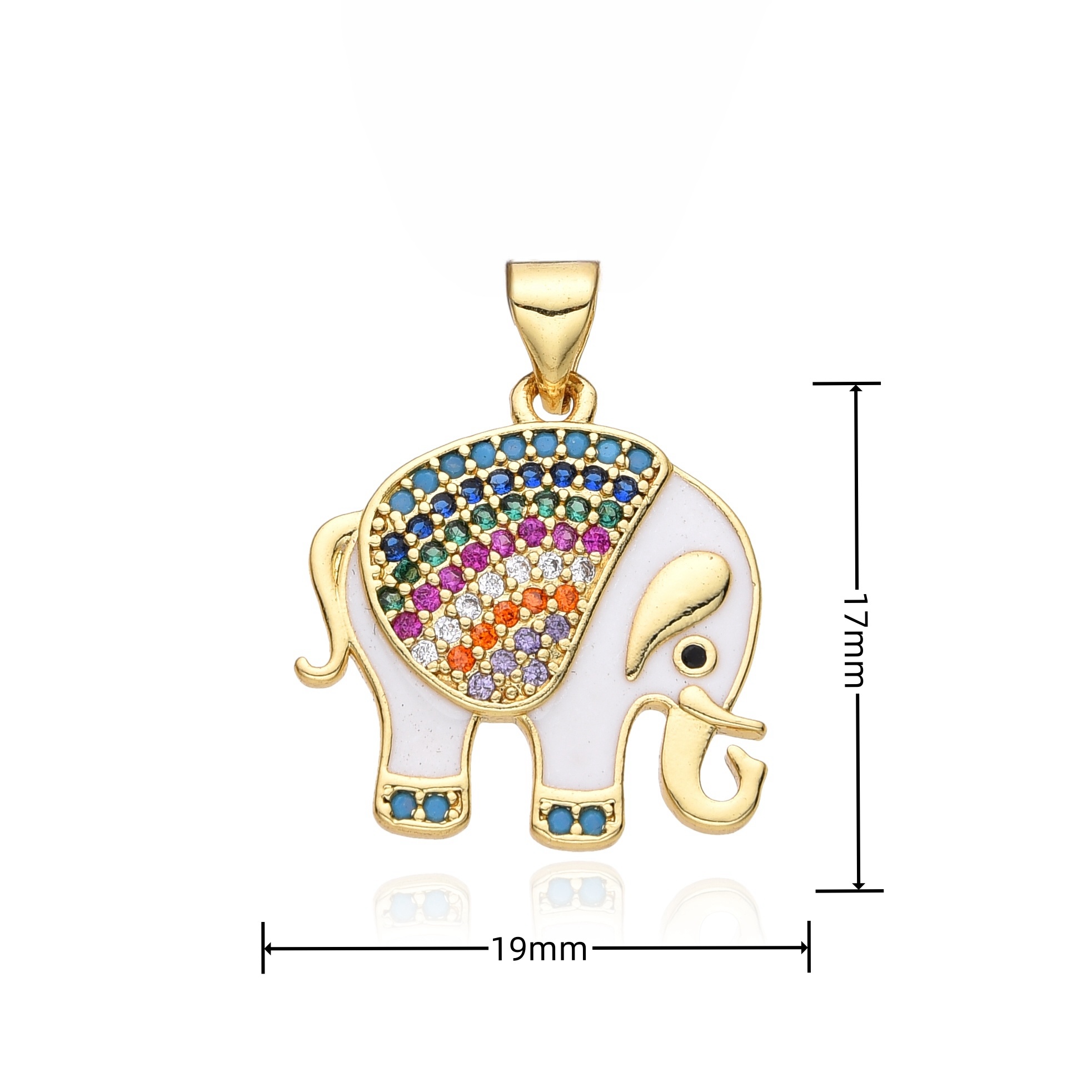 Colorful Elephant Charms Cubic - Men'S Fashion Gold Chain 评论和价格