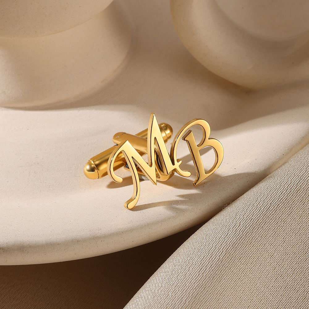 Customized Initial Letter Cuff - Men'S Fashion Gold Chain 评论和价格