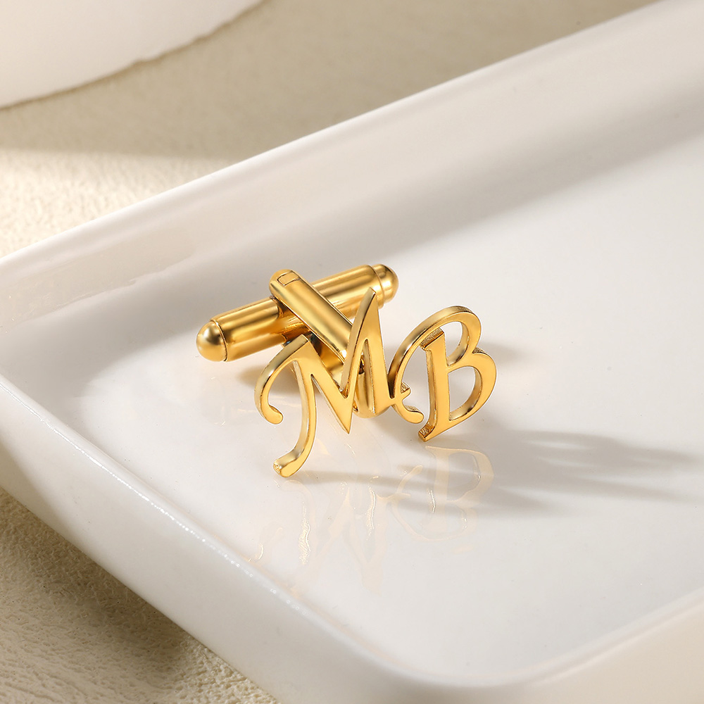 Customized Initial Letter Cuff - Men'S Fashion Gold Chain 评论和价格