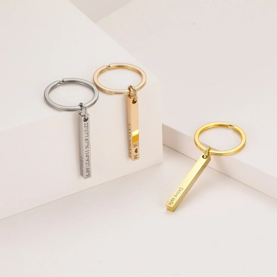 Personalized Engraved Bar Keyc - Men'S Fashion Gold Chain 评论和价格
