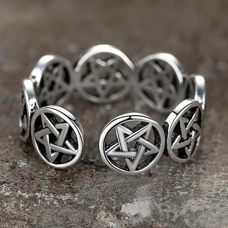 Vintage Star Pentagram Punk Ch - Men'S Fashion Easter 评论和价格