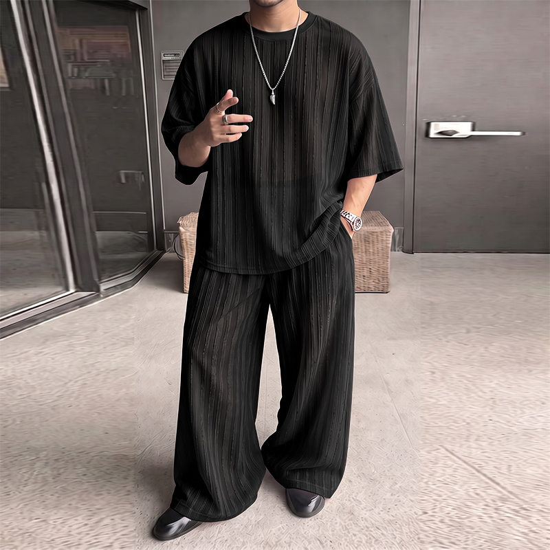INCERUN Men's Sets Striped See - Men'S Fashion Trousers 评论和价格