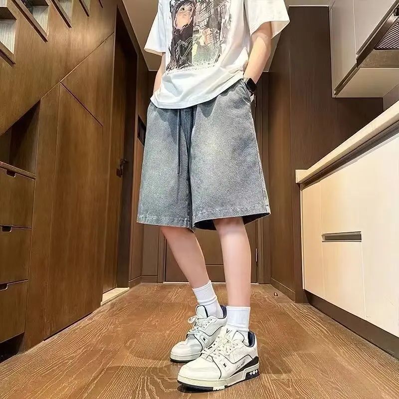Men's Shorts Jeans Blue Denim  - Men'S Fashion With Baggy Jeans 评论和价格