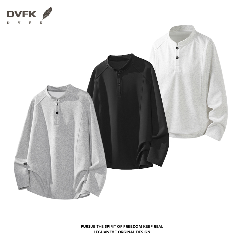Men Raglan Sleeve Henley Long  - Mens Fashion Casual 评论和价格