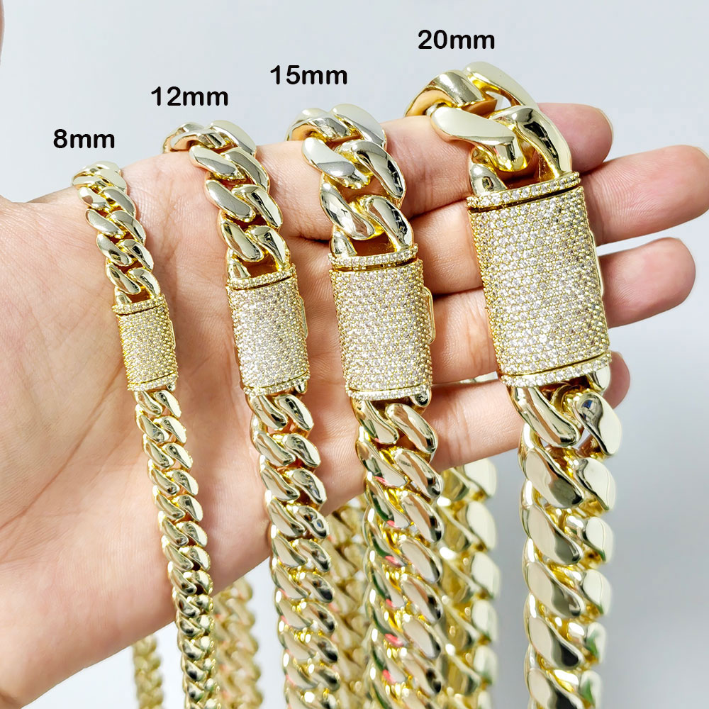 Hip Hop Miami Cuban Link Chain - Men'S Fashion Gold Chain 评论和价格