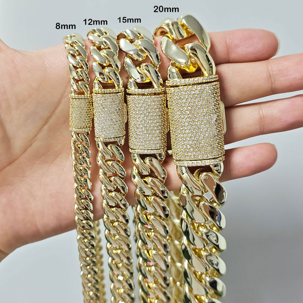 Hip Hop Miami Cuban Link Chain - Men'S Fashion Gold Chain 评论和价格