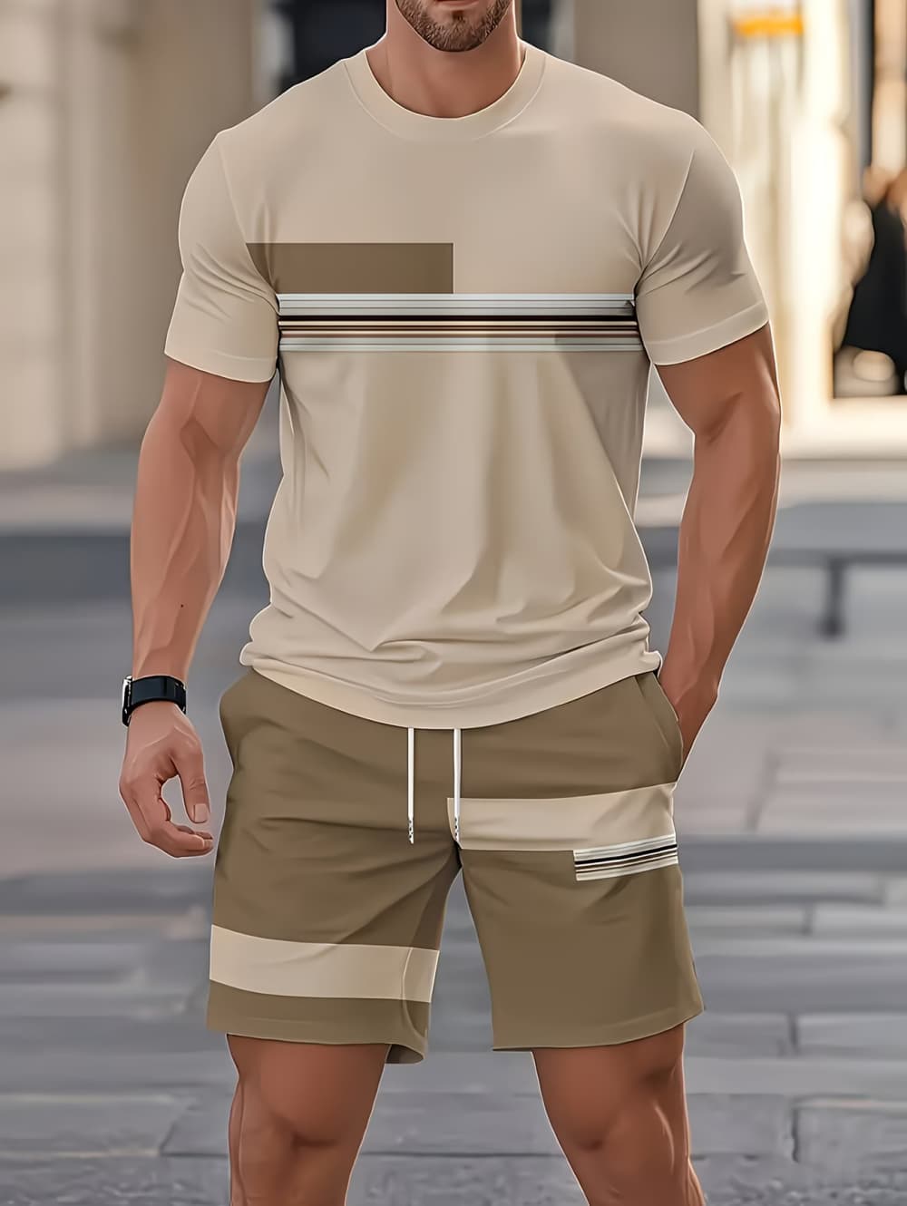 Men's Summer Sets Funny 3D Str - Queer Men'S Fashion 评论和价格