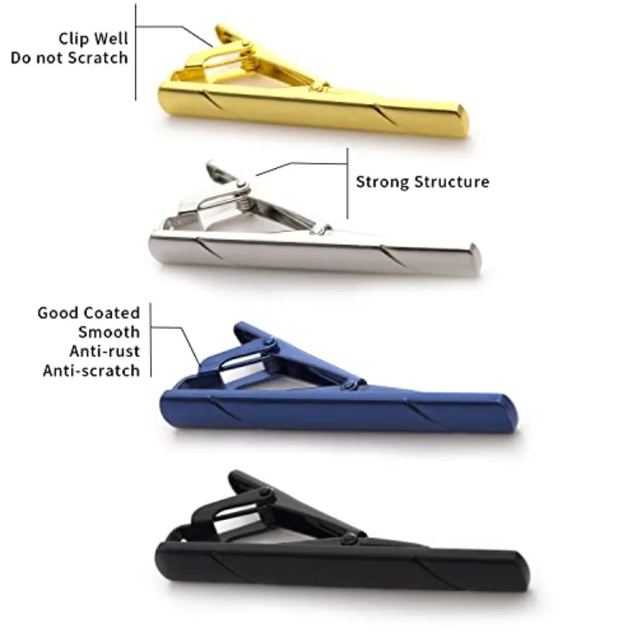 4Pcs Tie Clips For Men Tie Bar - Men'S Fashion Accessories 评论和价格
