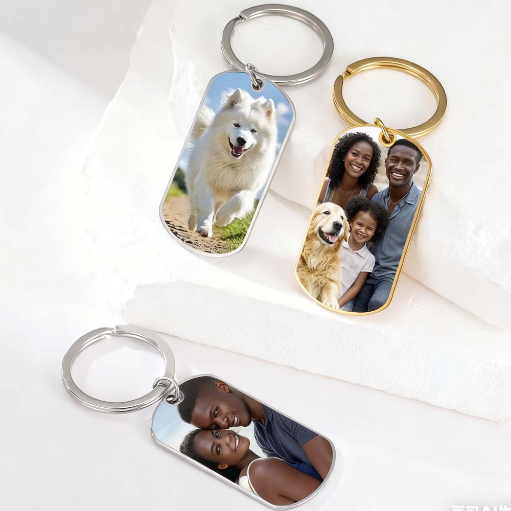 Family Couple Print Photo Keyc - Men'S Fashion Gold Chain 评论和价格