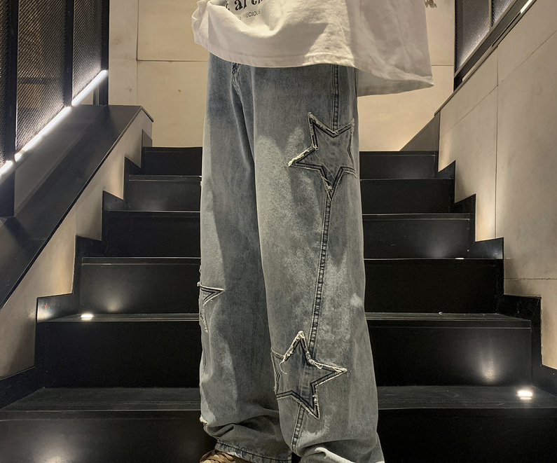 New Fashion Five-pointed Star  - Men'S Fashion With Baggy Jeans 评论和价格