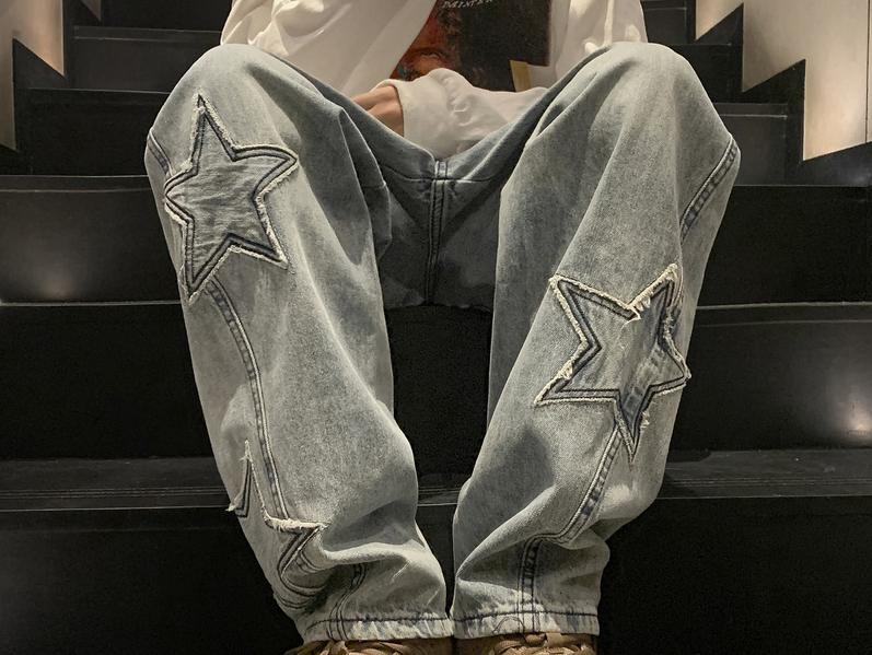 New Fashion Five-pointed Star  - Men'S Fashion With Baggy Jeans 评论和价格