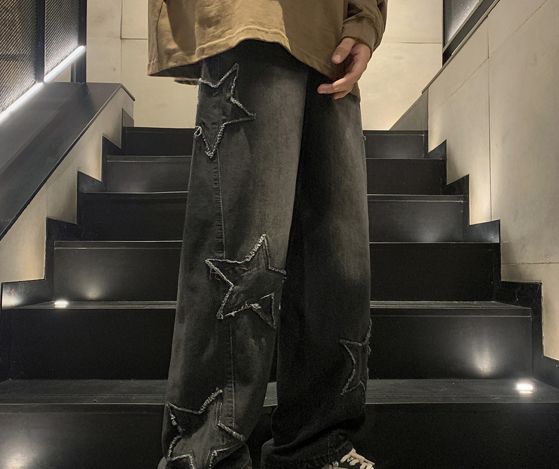 New Fashion Five-pointed Star  - Men'S Fashion With Baggy Jeans 评论和价格