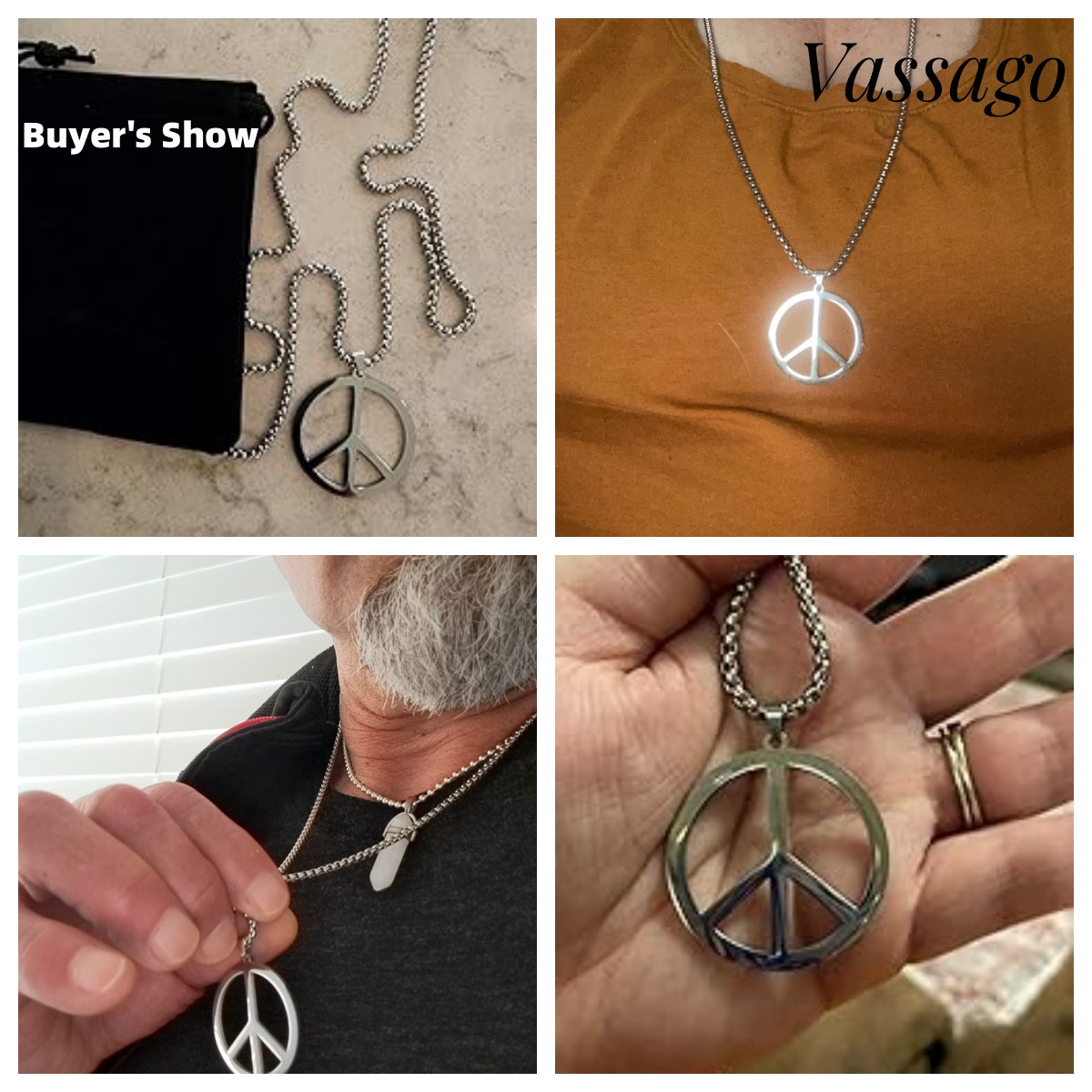 VASSAGO Hippie Style Peace Sig - Men'S Fashion 1960S 评论和价格