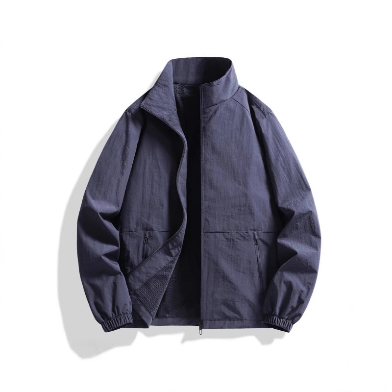 Men Stand Collar Zip Up Jacket - Windbreaker Men Zip 评论和价格