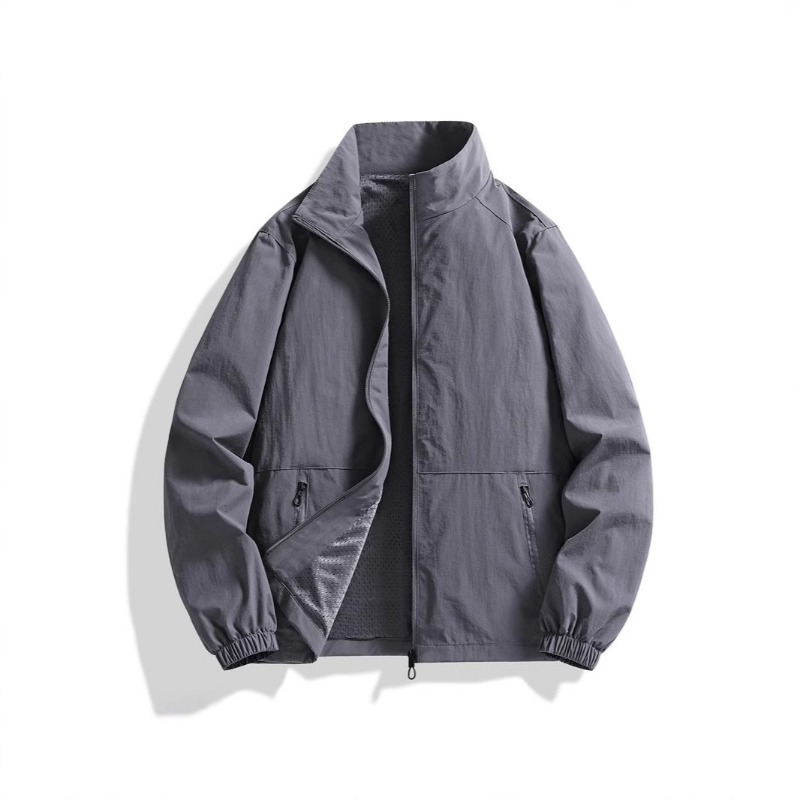 Men Stand Collar Zip Up Jacket - Windbreaker Men Zip 评论和价格