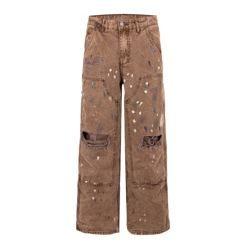 American Retro High Street Rip - Men'S Fashion With Baggy Jeans 评论和价格