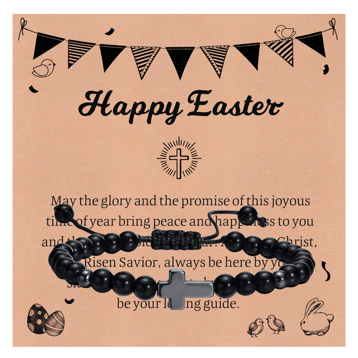 Easter Hematite Cross Bracelet - Men'S Fashion Easter 评论和价格